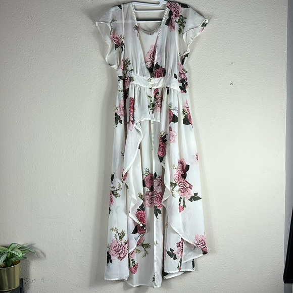 Maternity Floral Sheer Gown Cover up - Picture 3 of 13